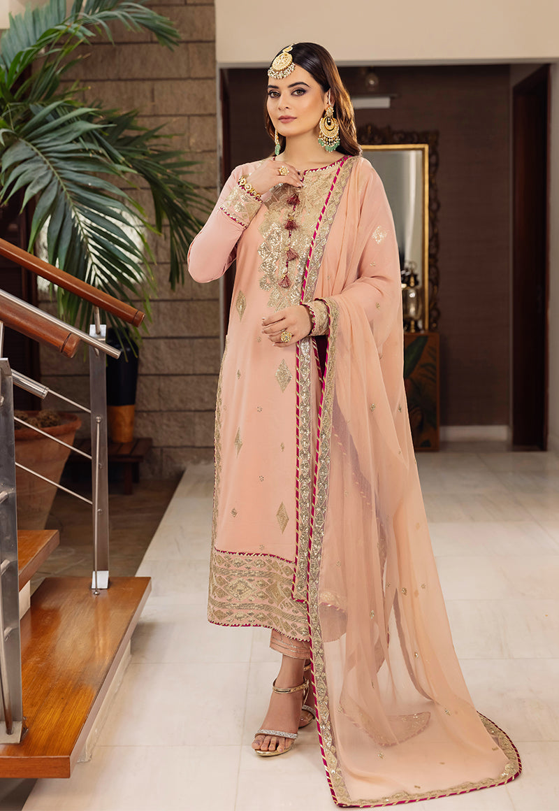 AJSM-50 EMBROIDERED POLY LAWN 3 PCS