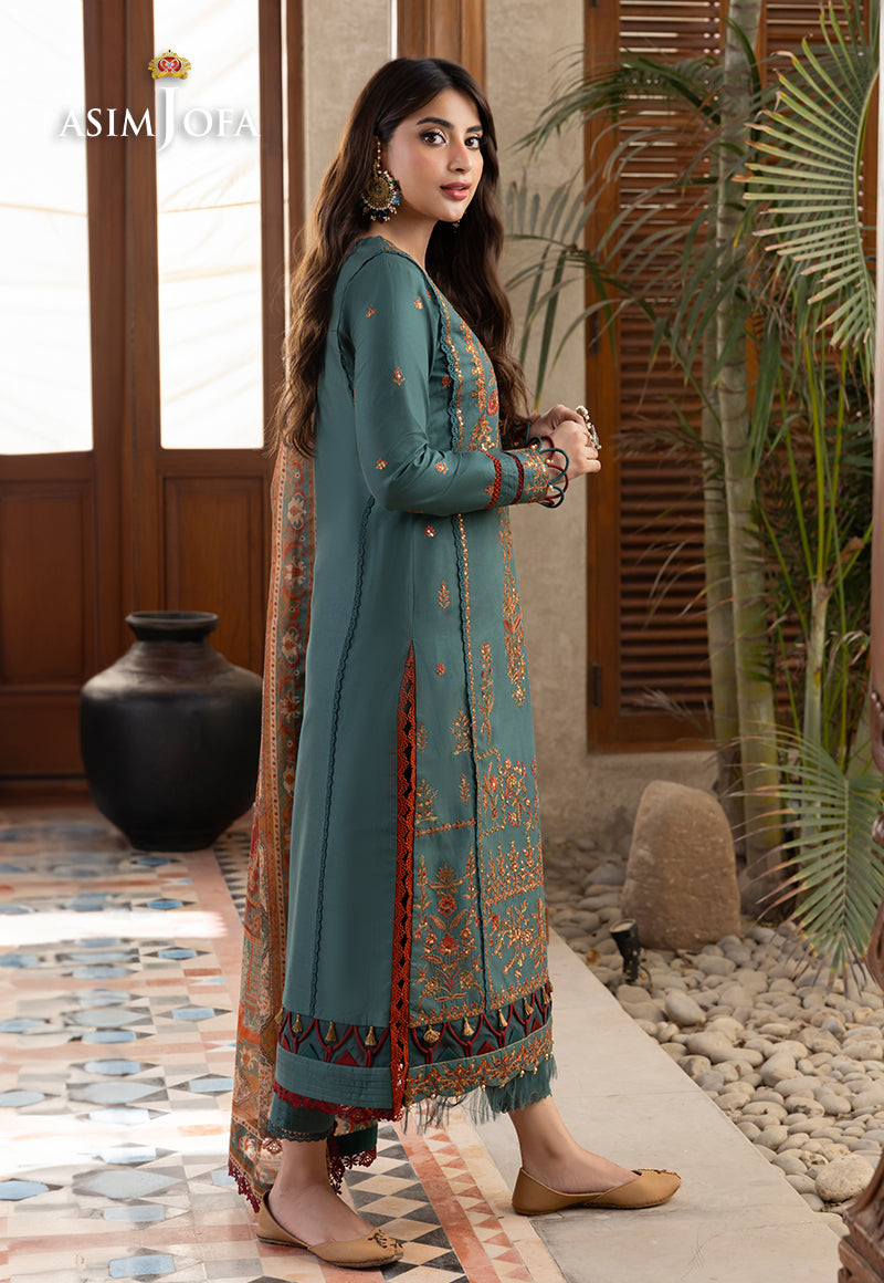 AJRW-32 DESIGNERS STITCHED EMBROIDERED PREMIUM WINTER COTTON 3 PCS