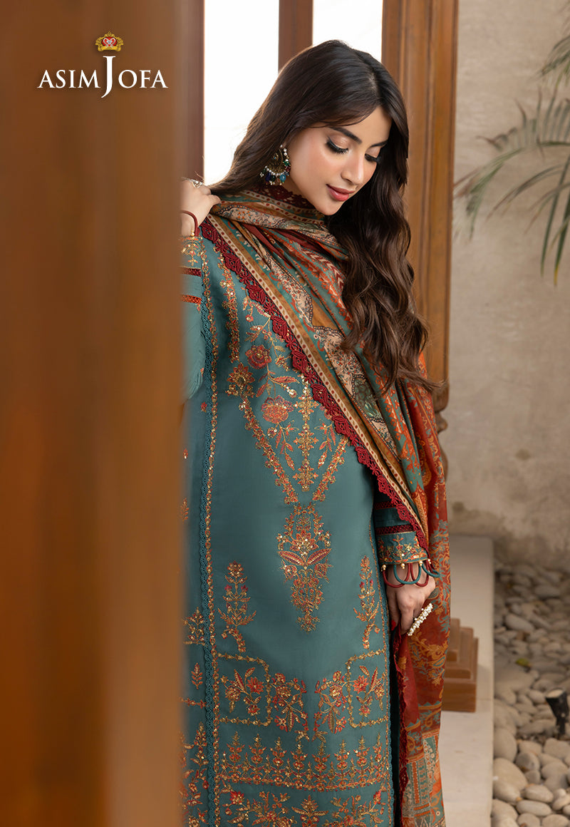 AJRW-32 DESIGNERS STITCHED EMBROIDERED PREMIUM WINTER COTTON 3 PCS