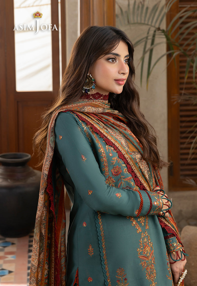 AJRW-32 DESIGNERS STITCHED EMBROIDERED PREMIUM WINTER COTTON 3 PCS