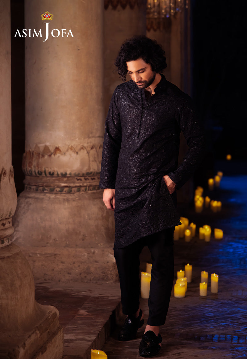 AJMS-20 EMBROIDERED INDIAN RAW SILK 3 PCS