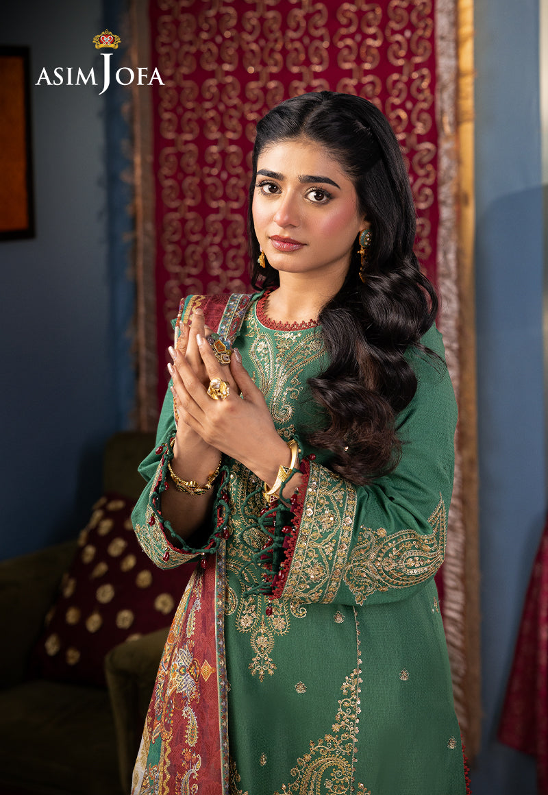 Ajso-86 Unstitched 3 Pcs Shirt Dupatta Trouser