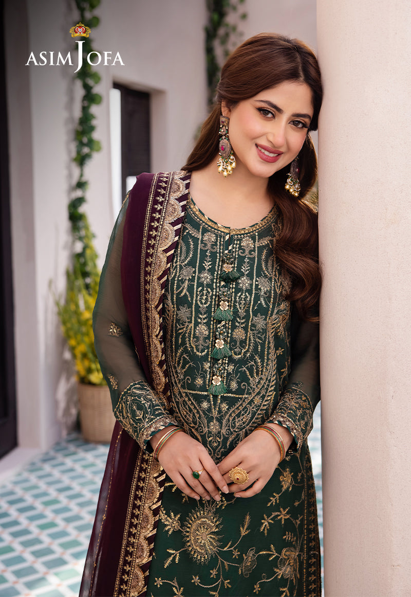 AJCF-10 EMBROIDERED CHIFFON 3 PCS
