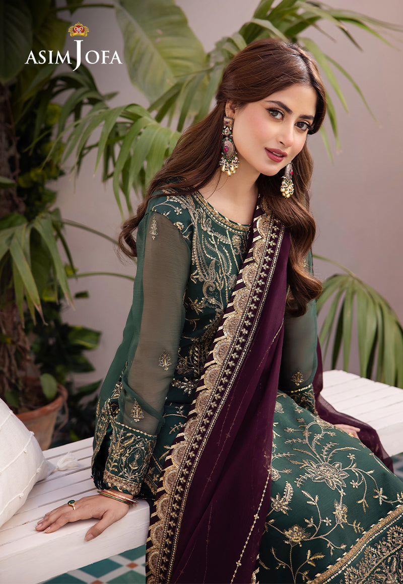 AJCF-10 EMBROIDERED CHIFFON 3 PCS