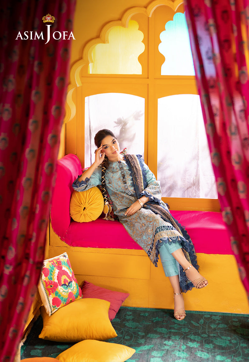 AJRAD-12 EMBROIDERED LAWN STITCHED 3 PCS