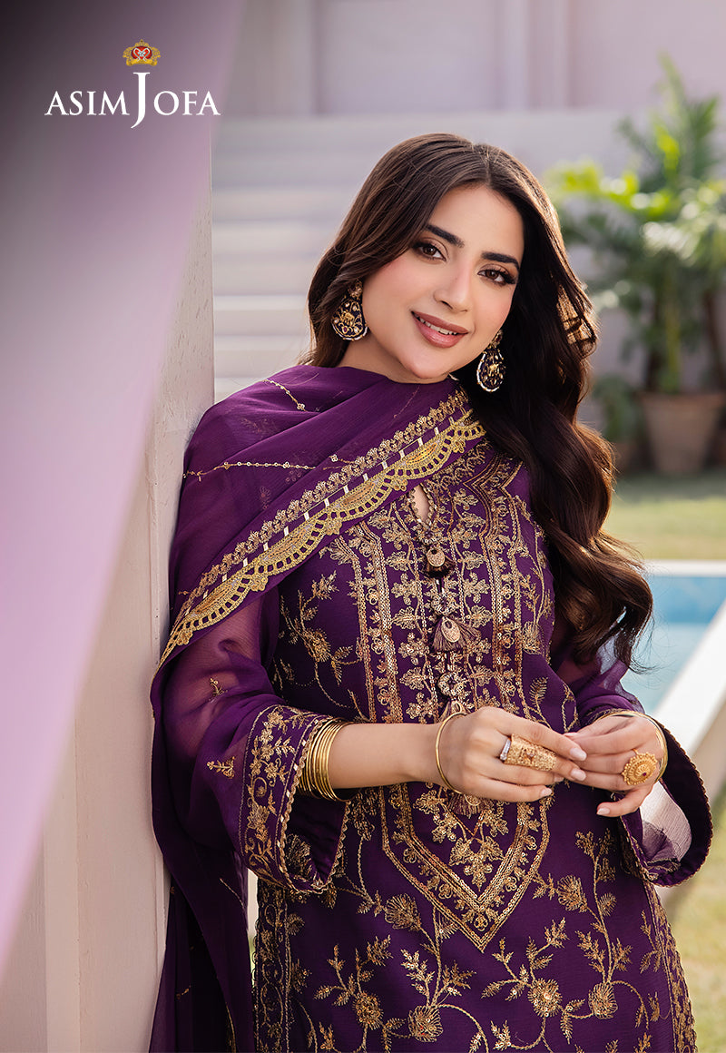 AJCFD-08 EMBROIDERED CHIFFON 3 PCS
