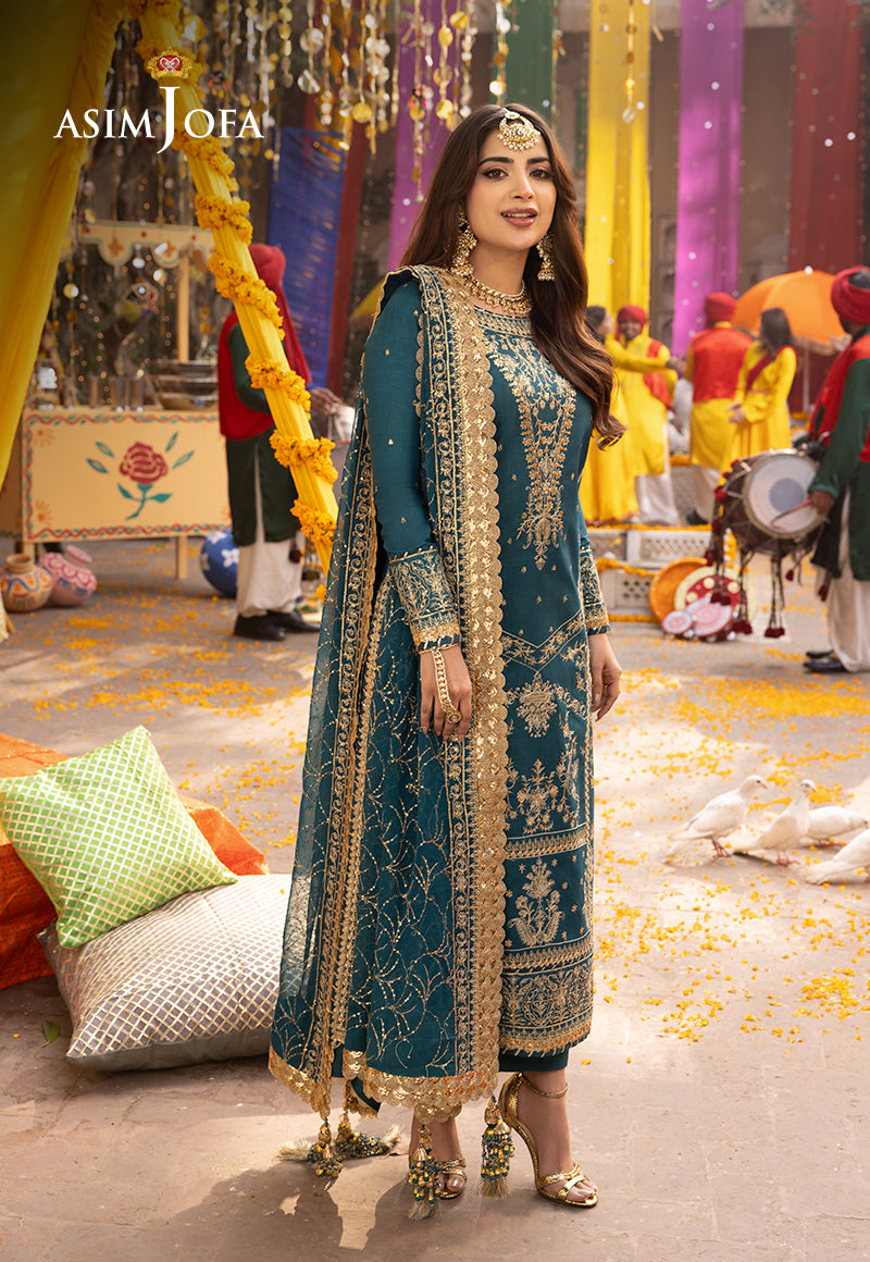 AJCD-07 EMBROIDERED TWISTED SILK 3 PCS
