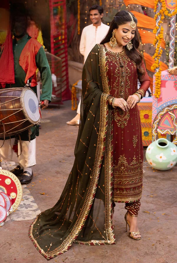 Asim Jofa - Luxury Chiffon Embroidered 3 Piece Unstitched - AJCD-22