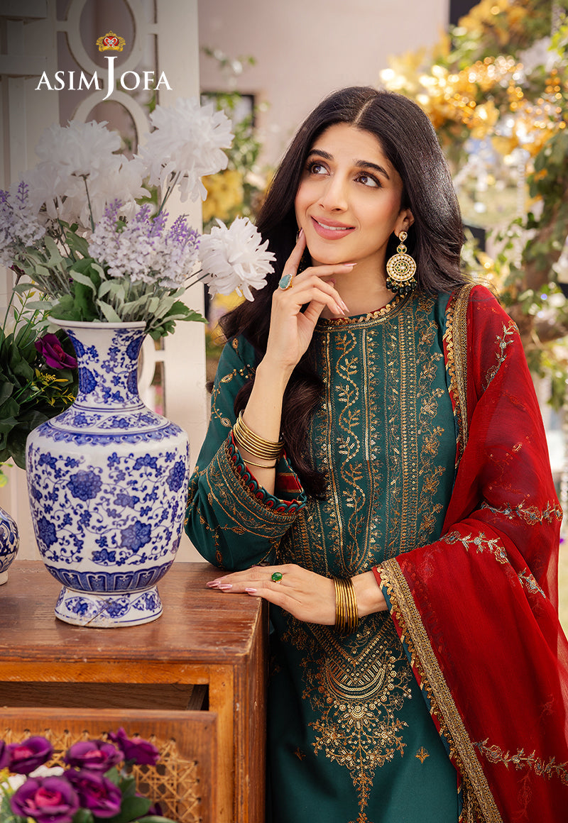 AJCFD-23 EMBROIDERED STITCHED 3 PCS