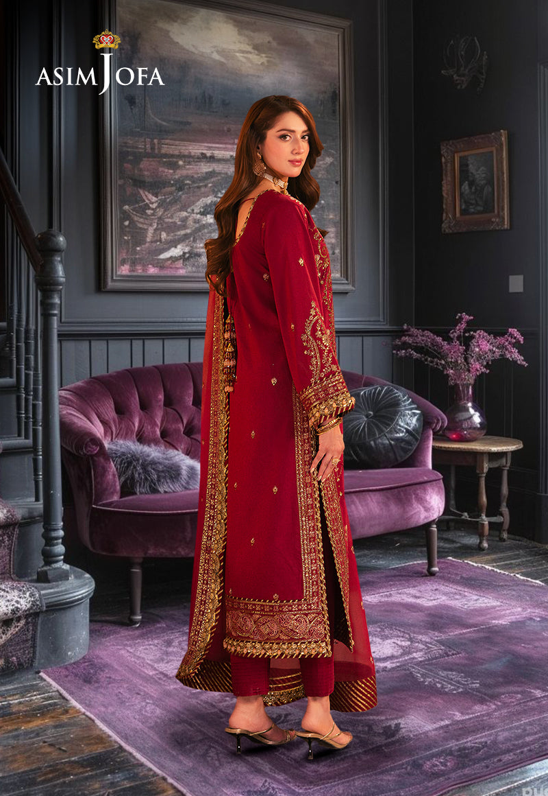 AJKKD-19 EMBROIDERED STITCHED 3 PCS