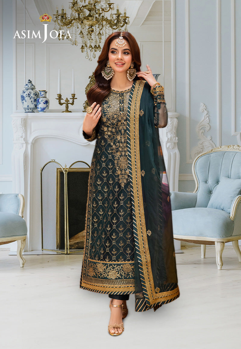 AJEMD-25 EMBROIDERED ORGANZA 3 PCS