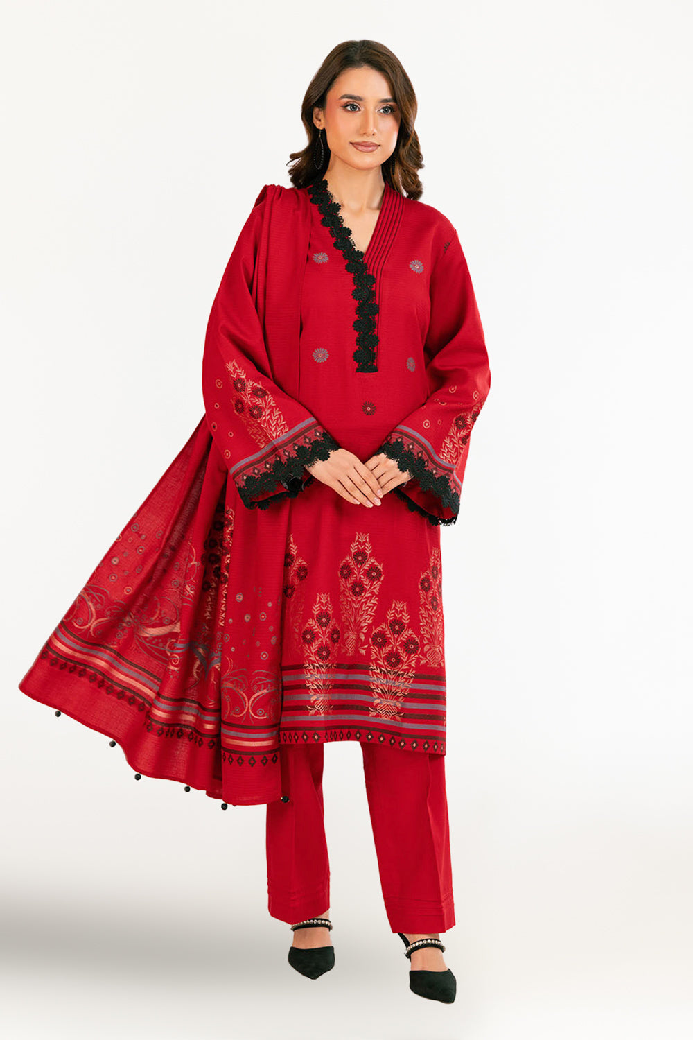3 Piece Jacquard Suit with Dupatta