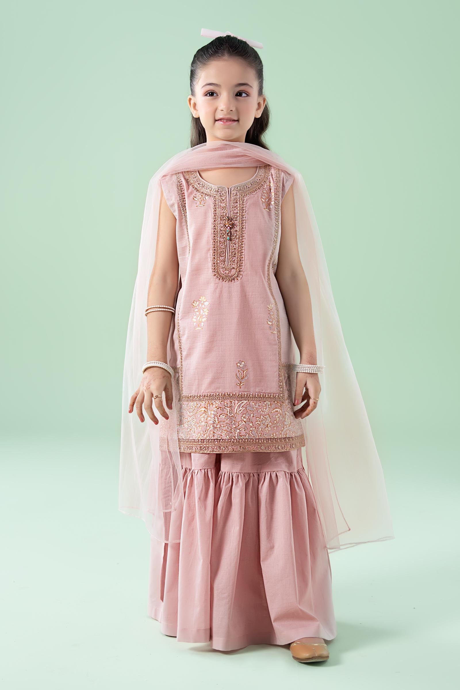 3 Piece Embroidered Dobby Suit