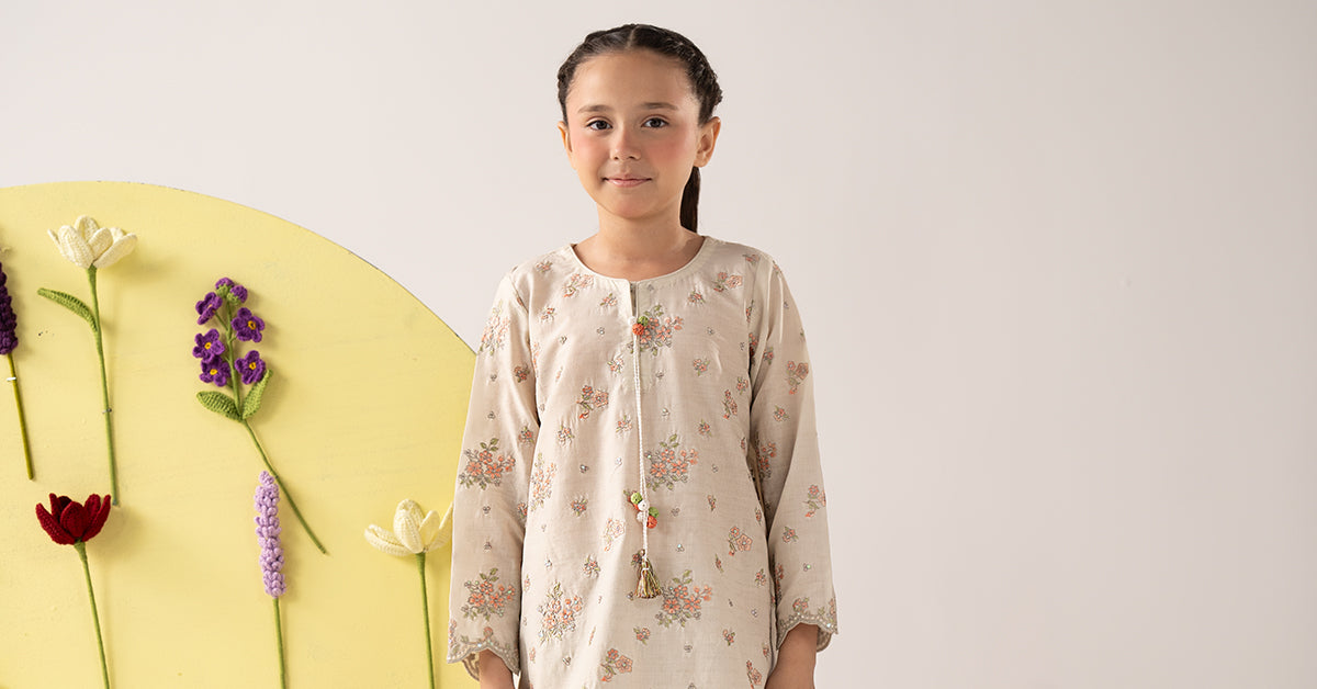 2 Piece Embroidered Dobby Lawn Suit