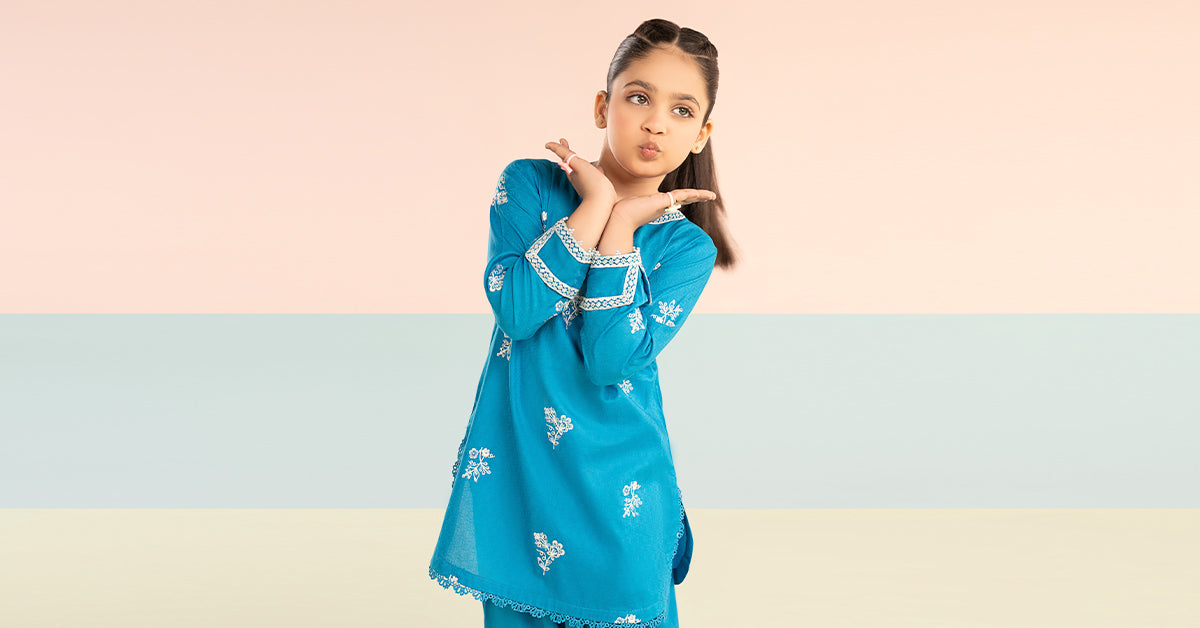3 Piece Embroidered Dobby Suit