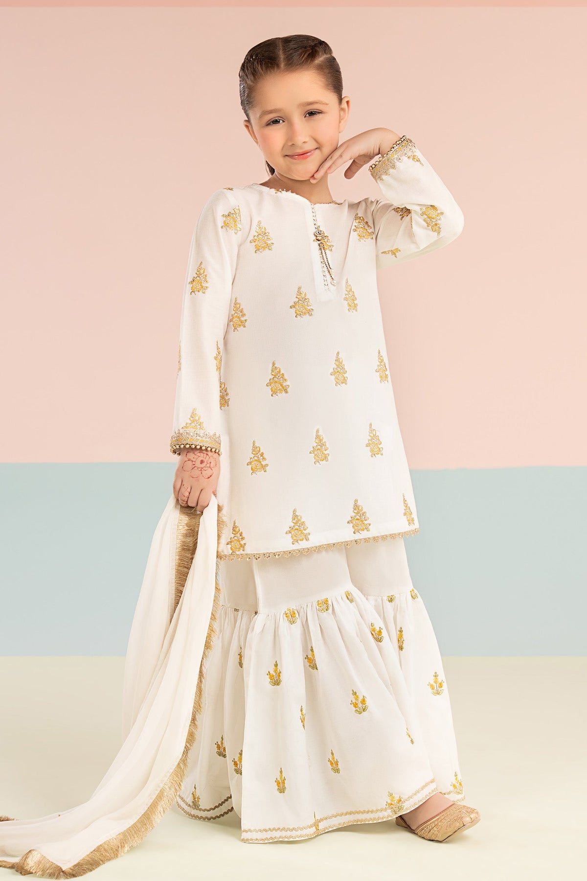 3 Piece Embroidered Dobby Lawn Suit