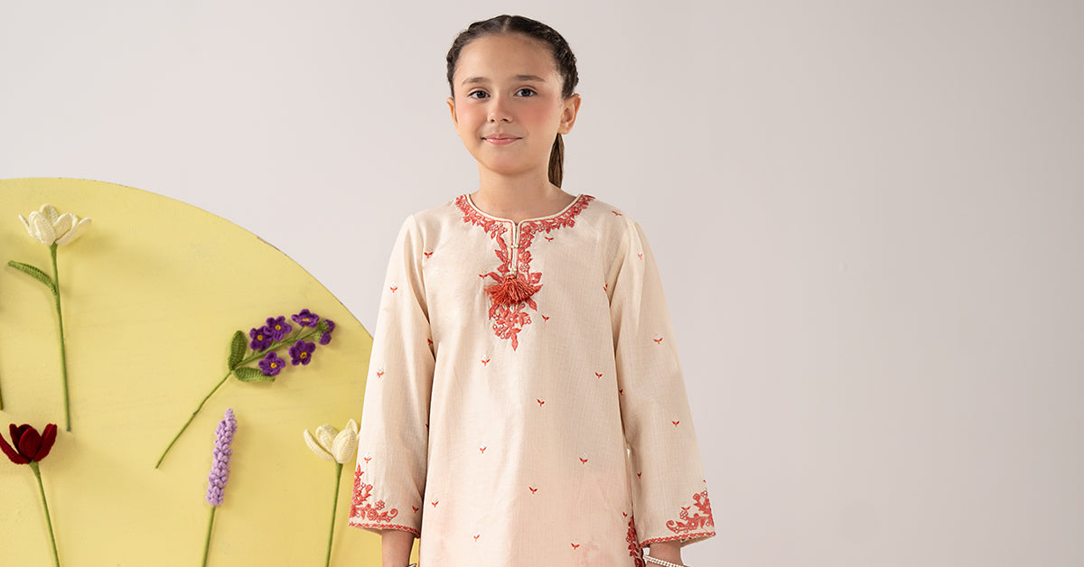 2 Piece Embroidered Dobby Lawn Suit