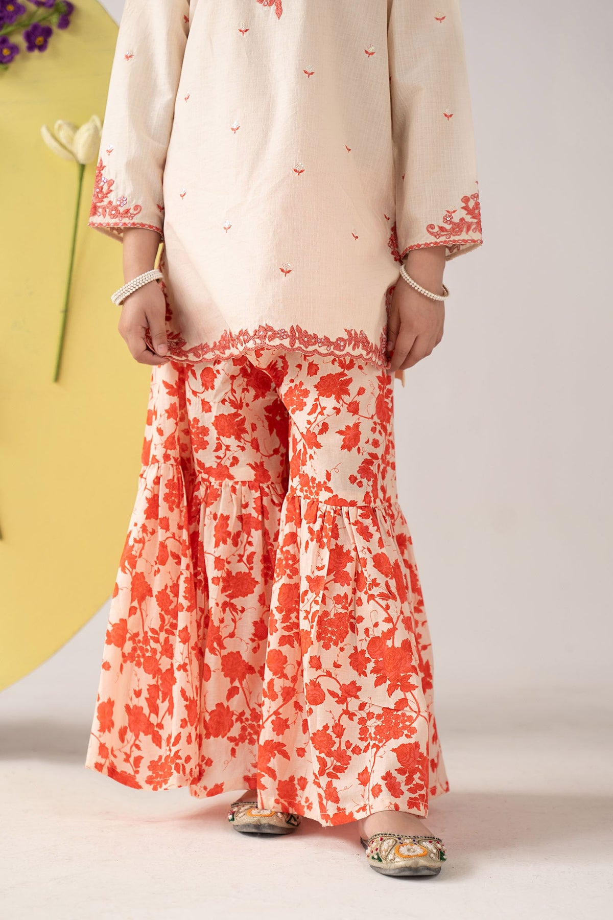 2 Piece Embroidered Dobby Lawn Suit