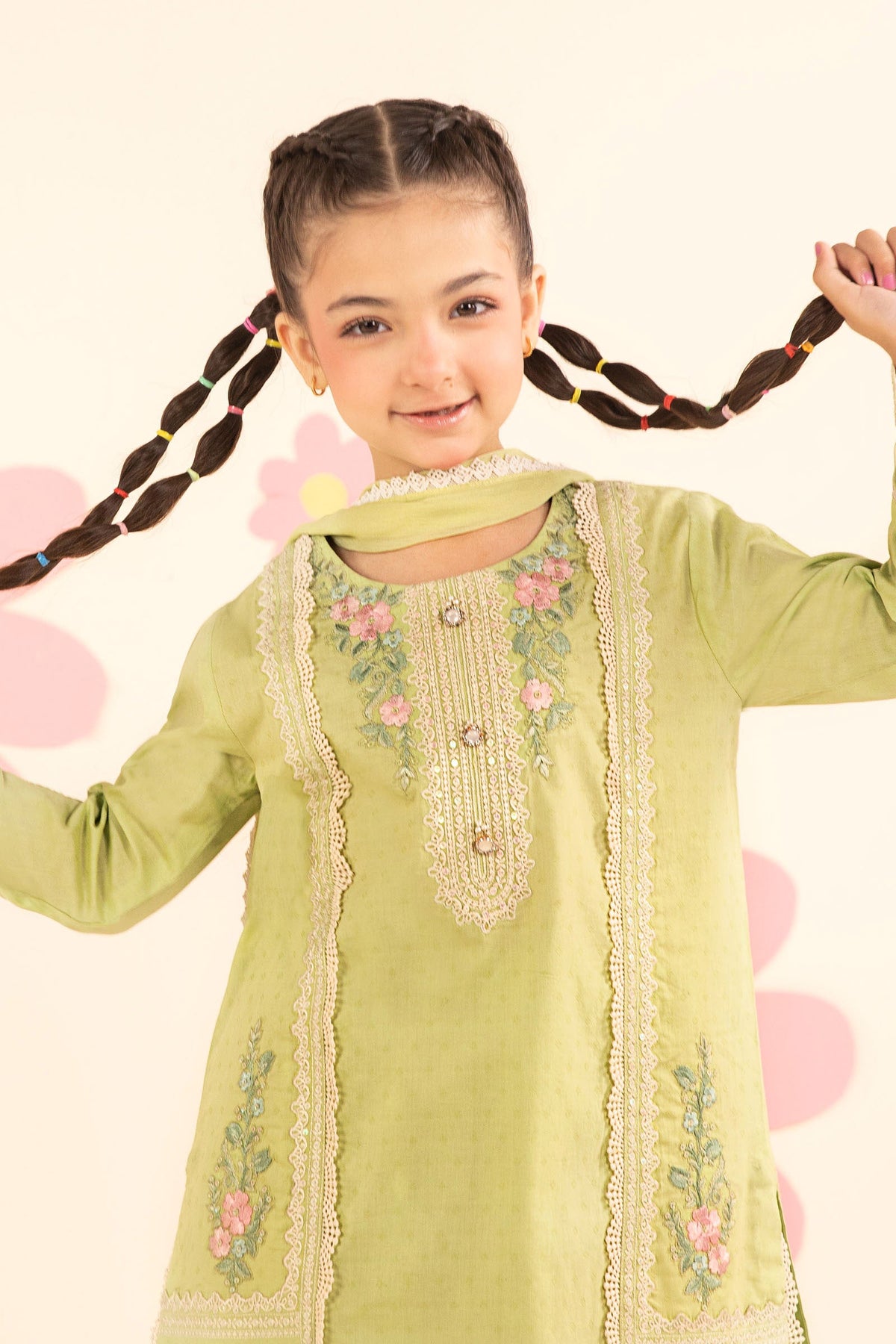 3 Piece Embroidered Dobby Lawn Suit