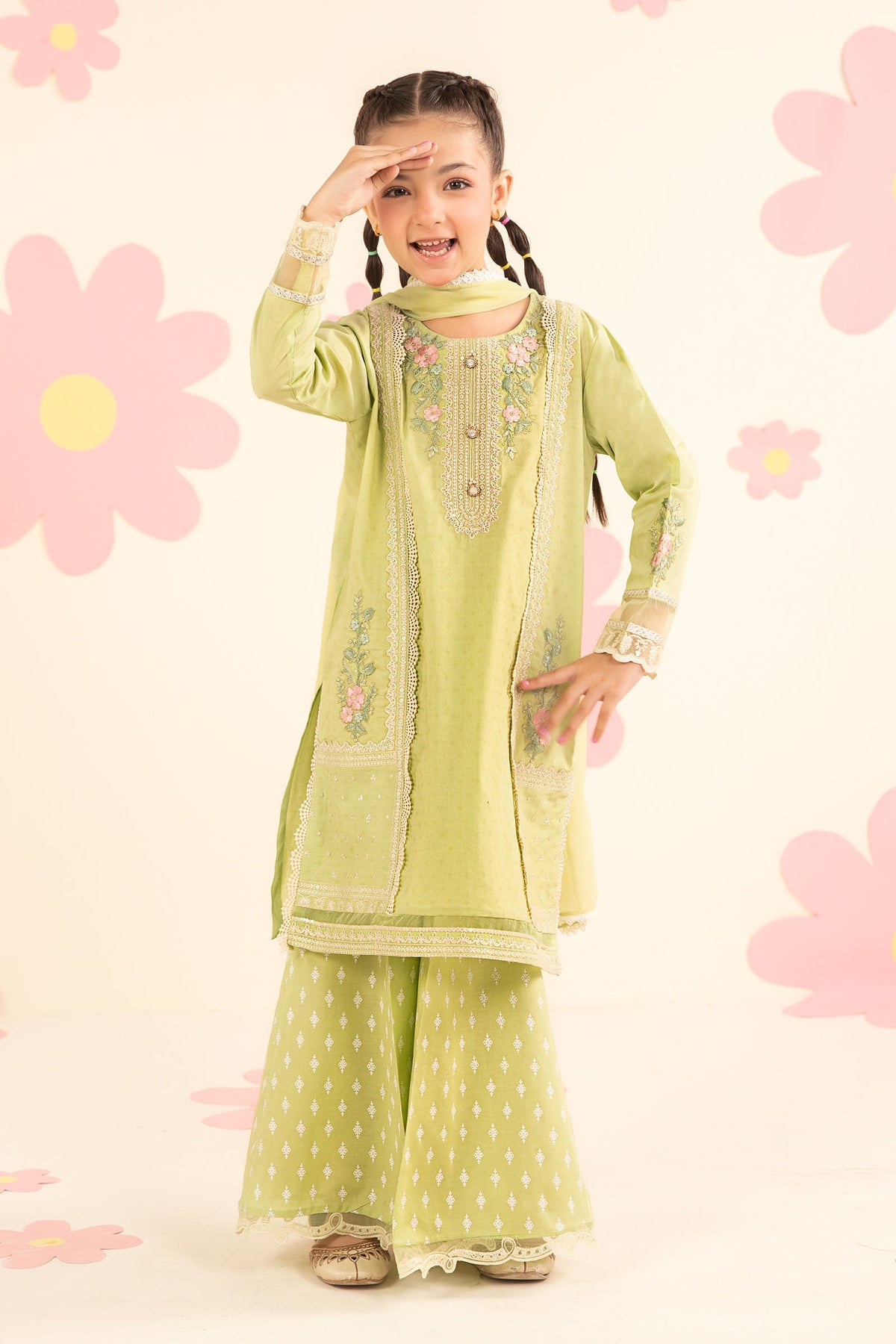3 Piece Embroidered Dobby Lawn Suit