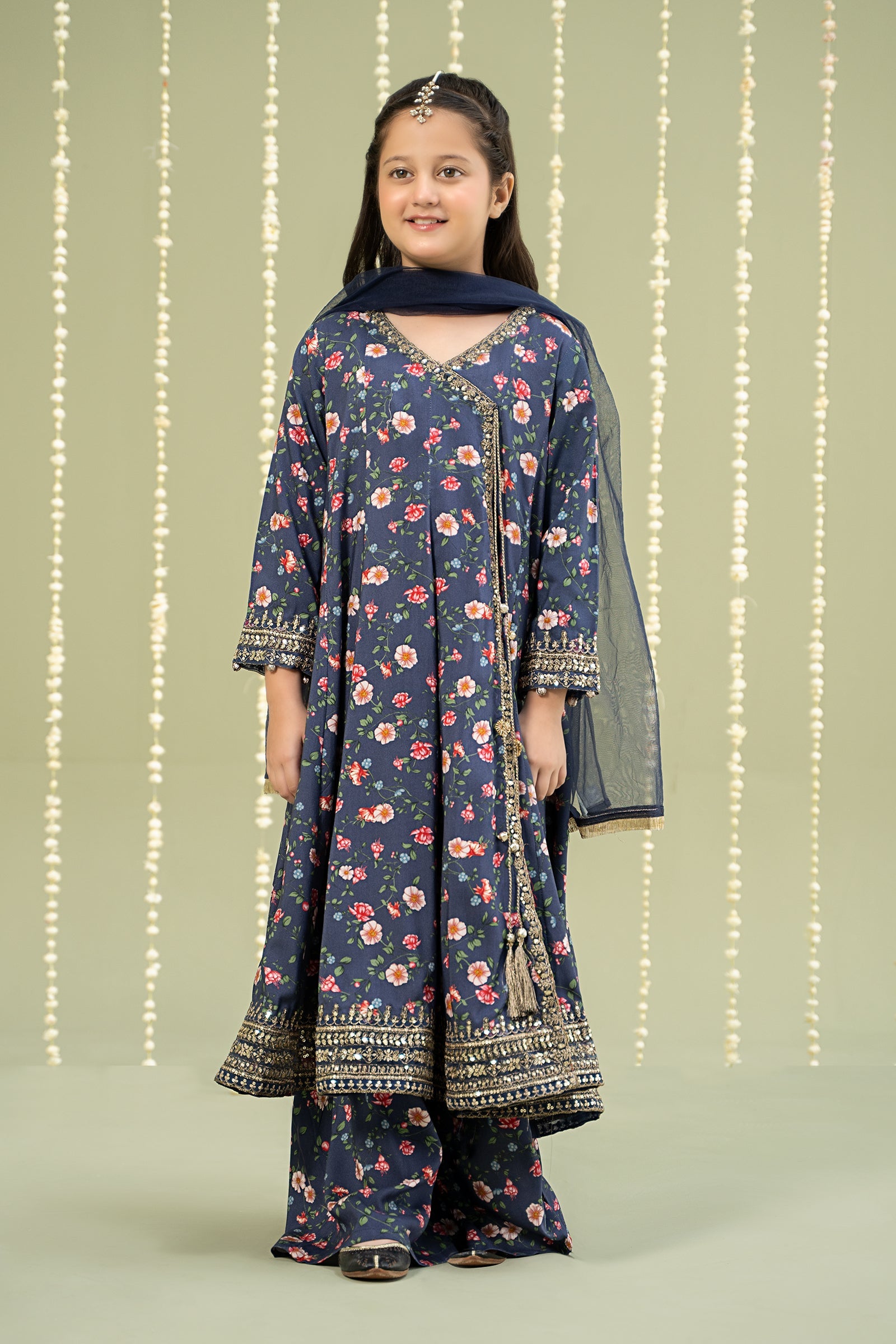 3 Piece Printed Linen Suit