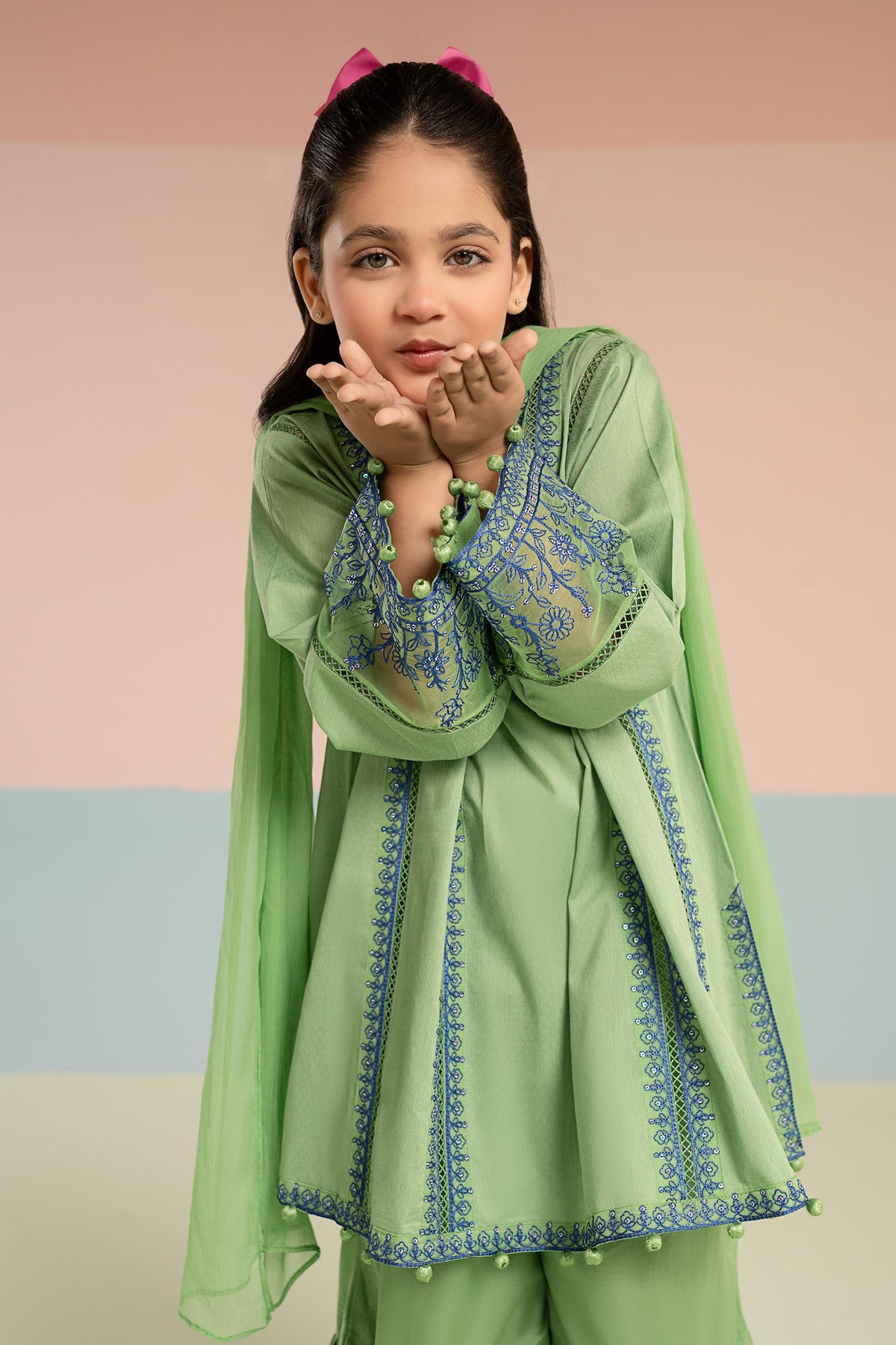3 Piece Embroidered Dobby Lawn Suit