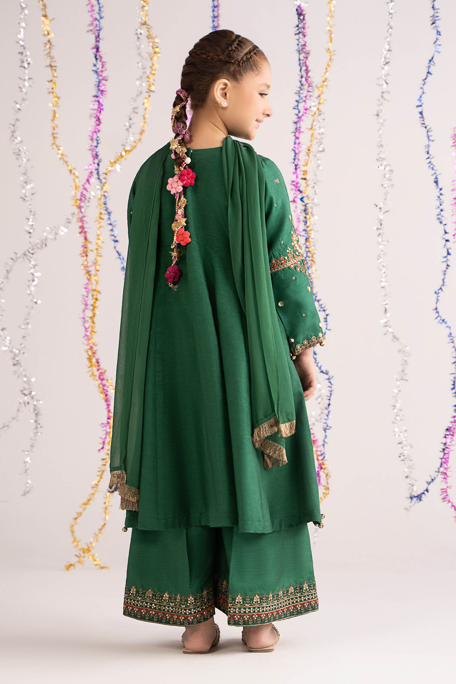 3 Piece Embroidered Bamberg Raw Silk Suit