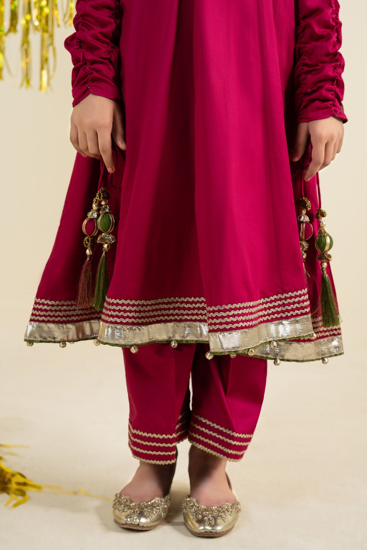 3 Piece Embroidered Satin Suit