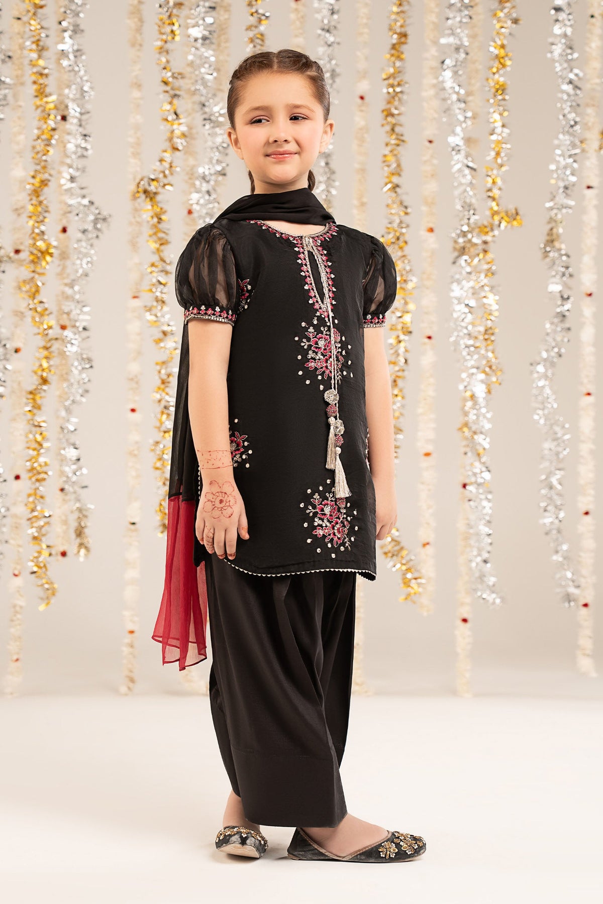 3 Piece Embroidered Organza Suit