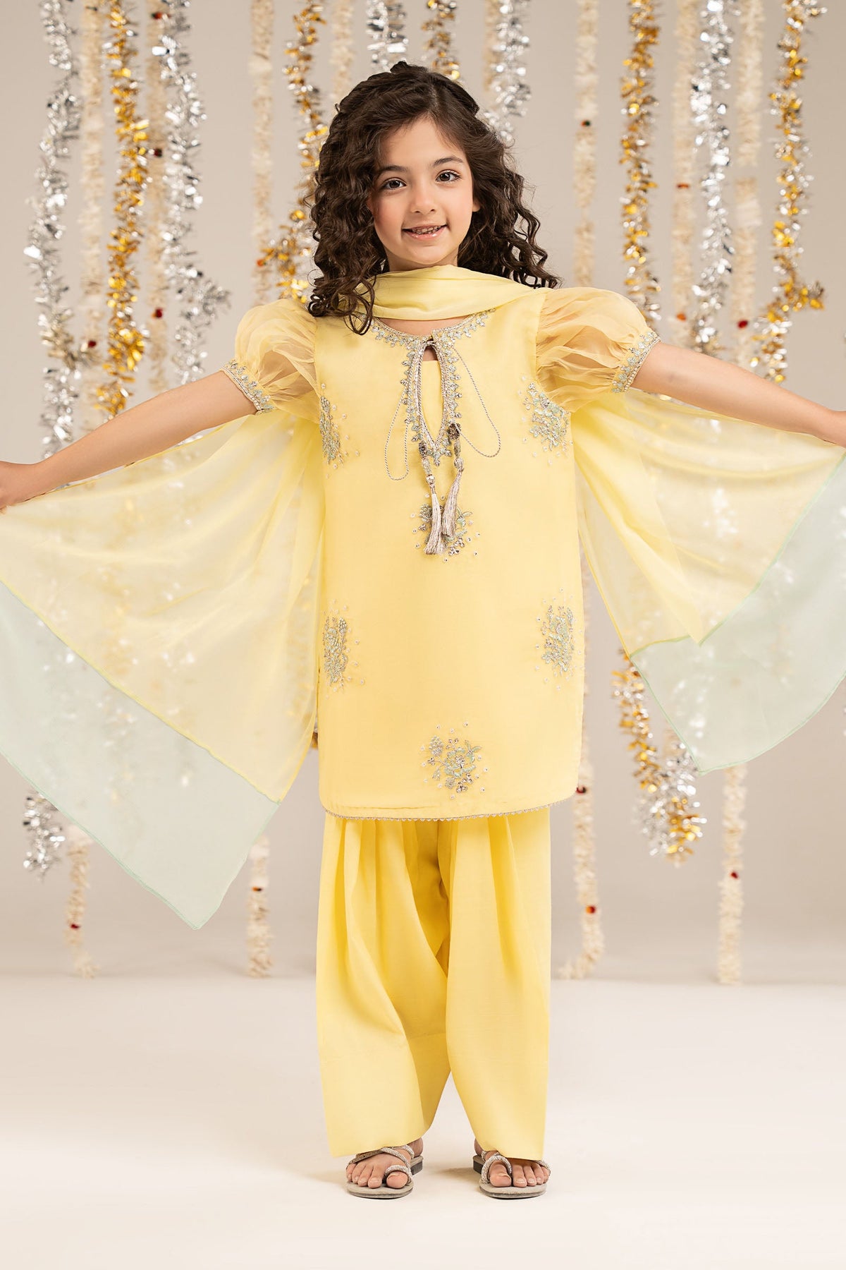 3 Piece Embroidered Organza Suit