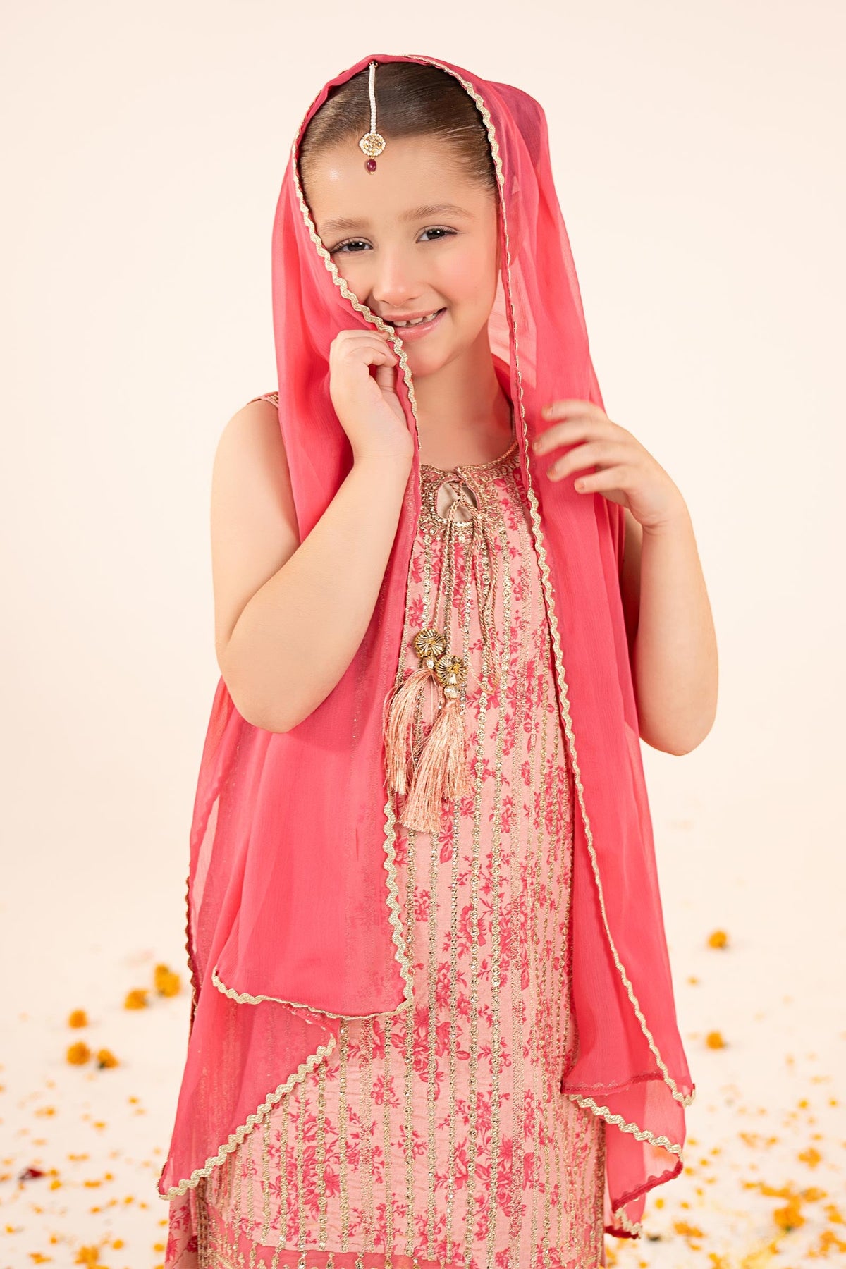 3 Piece Embroidered Raw Silk Suit