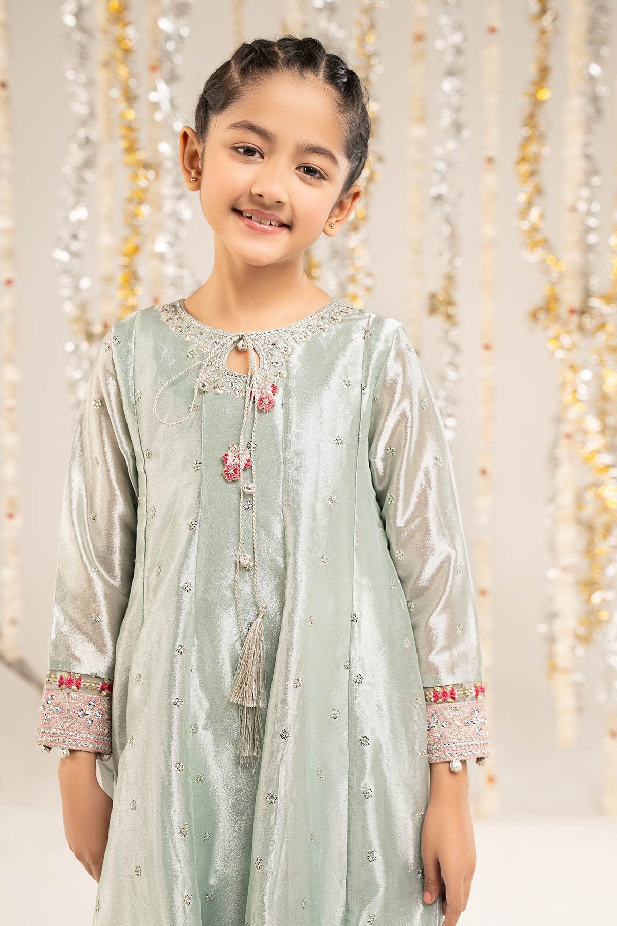 2 Piece Embroidered Tissue Suit