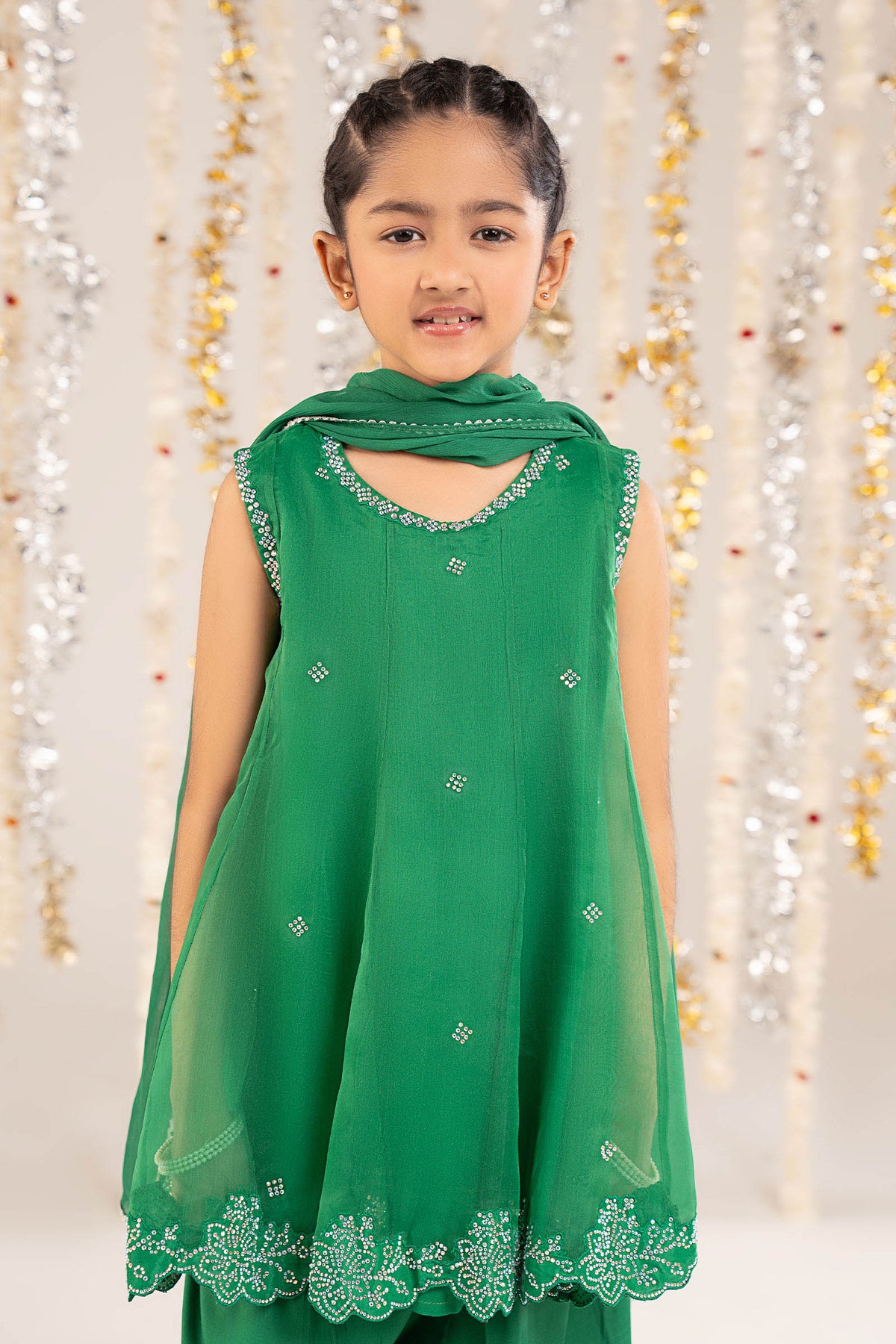 3 Piece Embellished Organza Suit