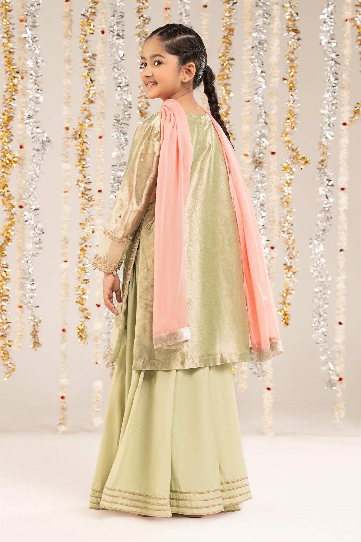3 Piece Embroidered Tissue Suit