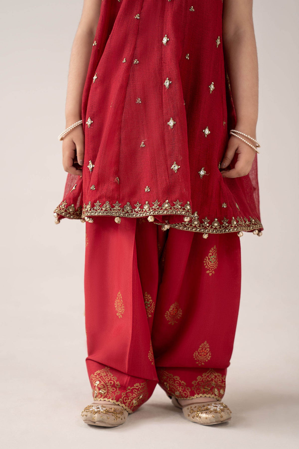 3 Piece Embroidered Cotton Net Suit