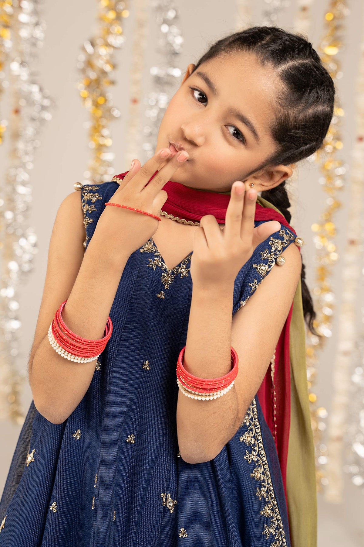 3 Piece Embroidered Cotton Net Suit