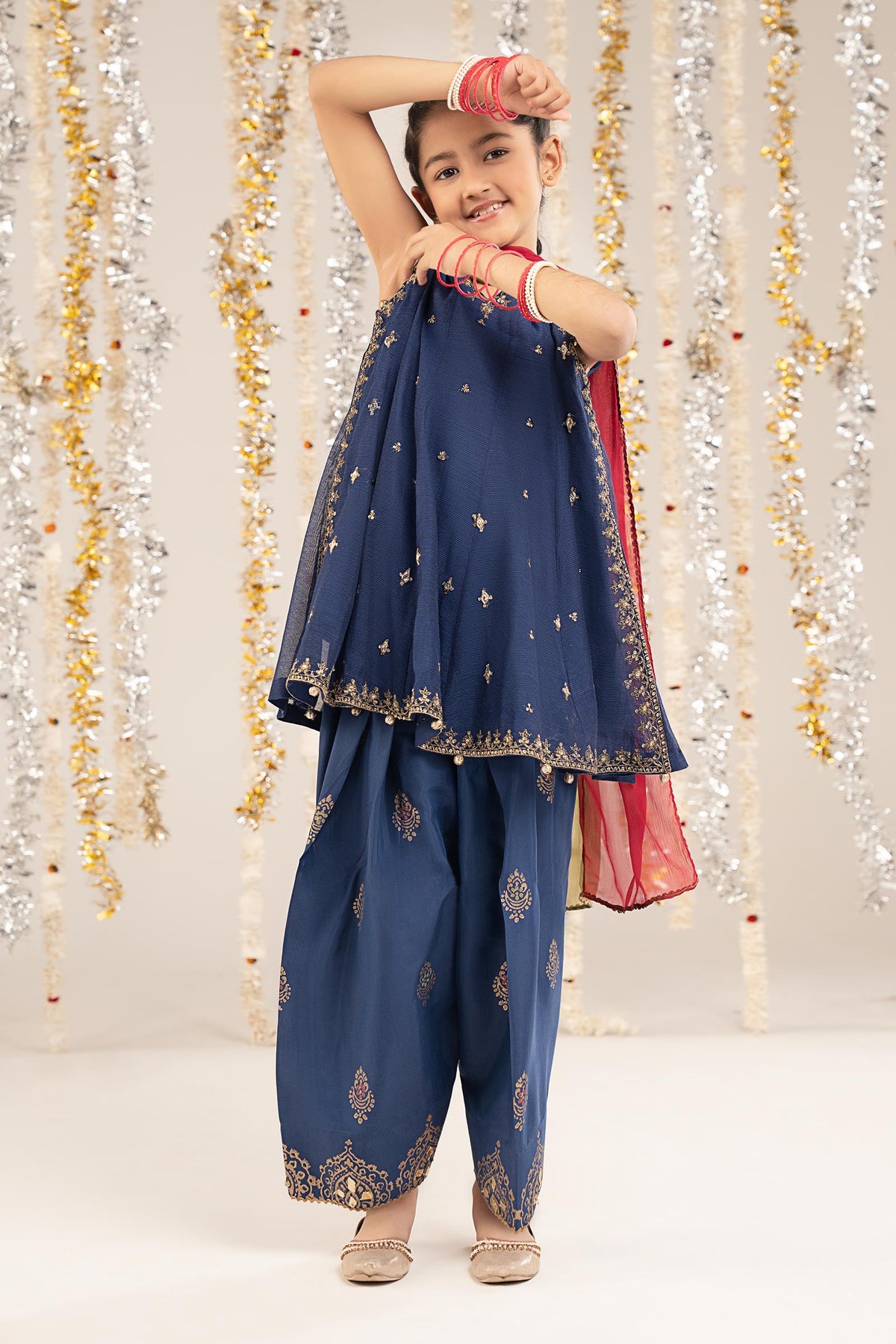 3 Piece Embroidered Cotton Net Suit