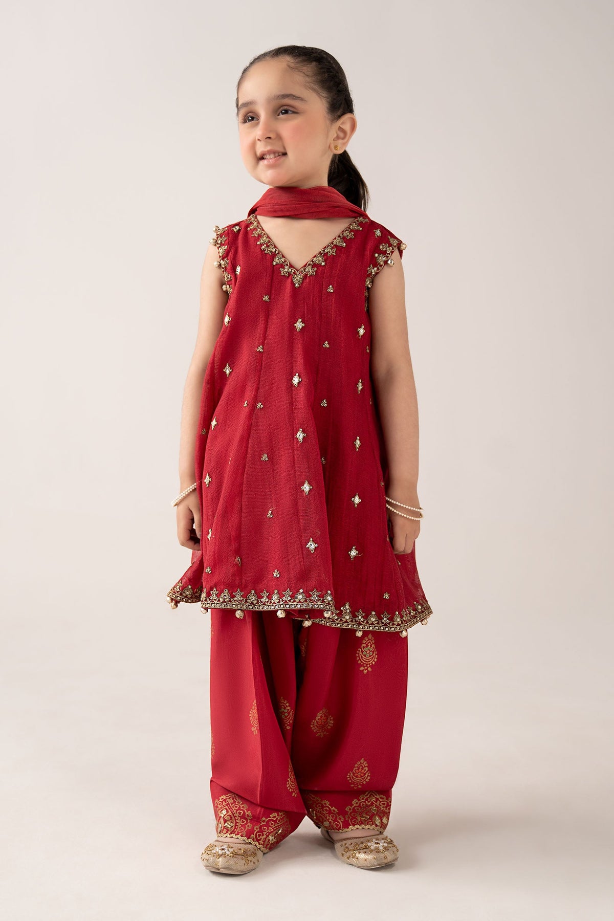 3 Piece Embroidered Cotton Net Suit