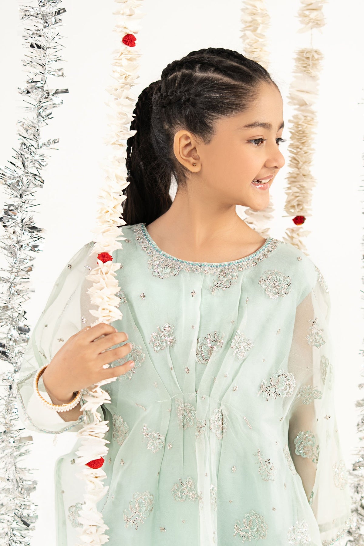 2 Piece Embroidered Organza Suit