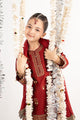3 Piece Printed Two Tone Silk Suit