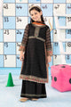 3 Piece Embroidered Cotton Zari Net Suit