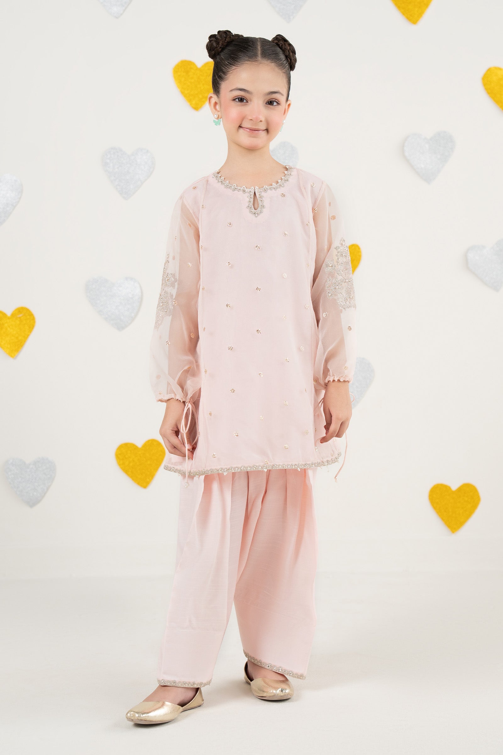 2 Piece Embroidered Organza Suit