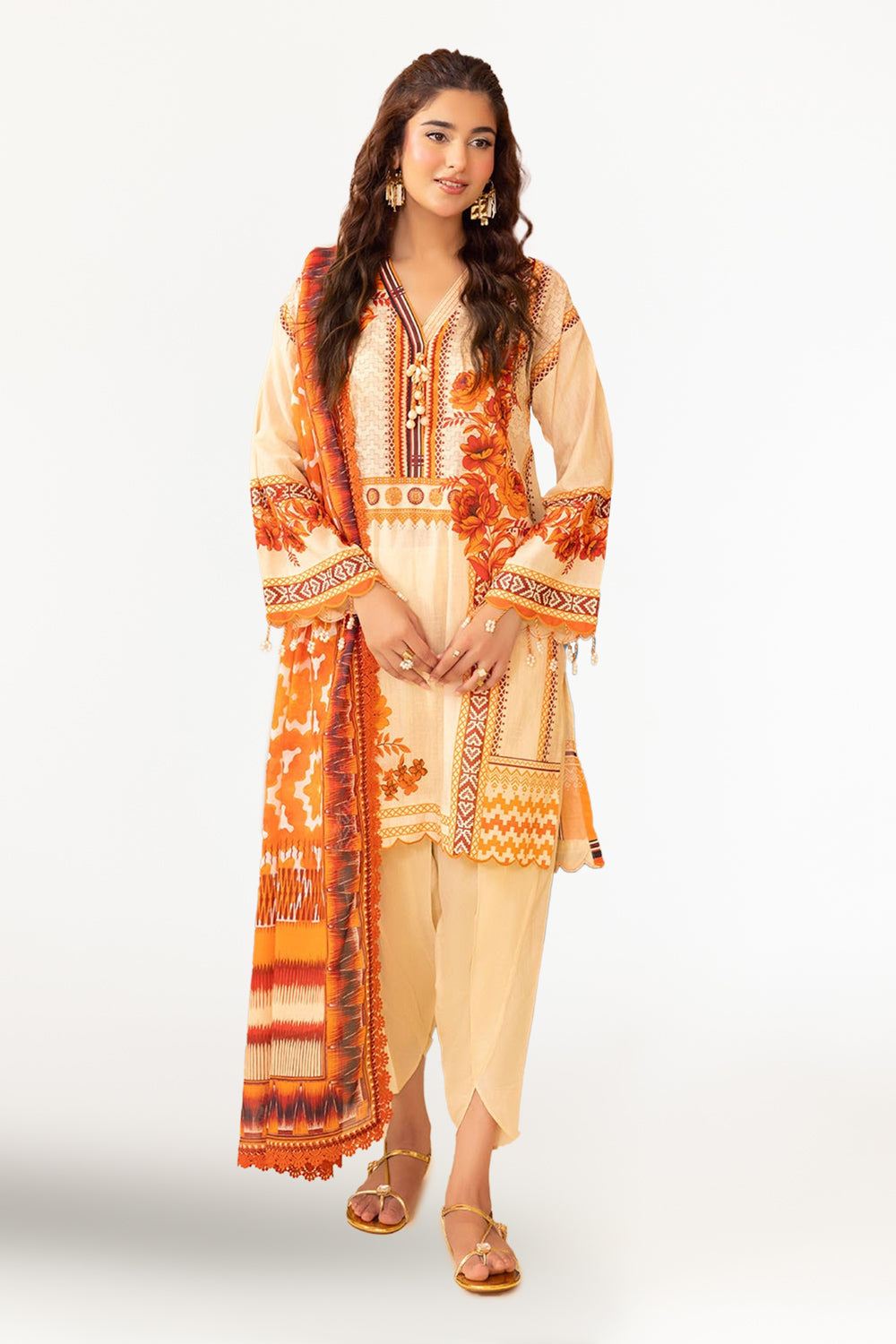 3 Piece Unstitched Printed Lawn Suit