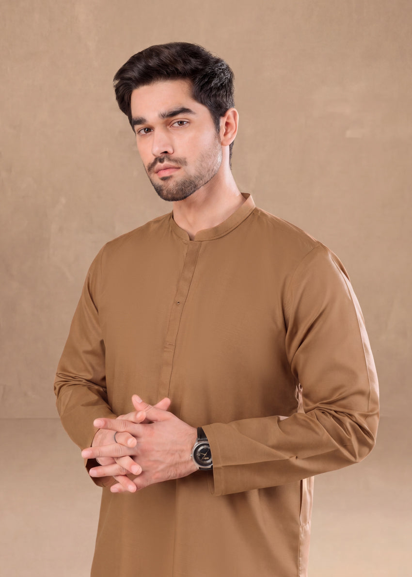 Mustard-Blended-Kurta - (MP1PBS26BM2M36)