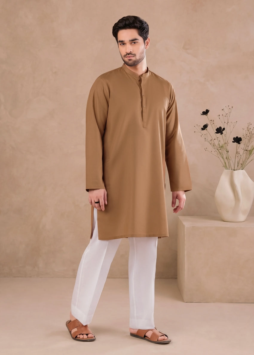 Mustard-Blended-Kurta - (MP1PBS26BM2M36)