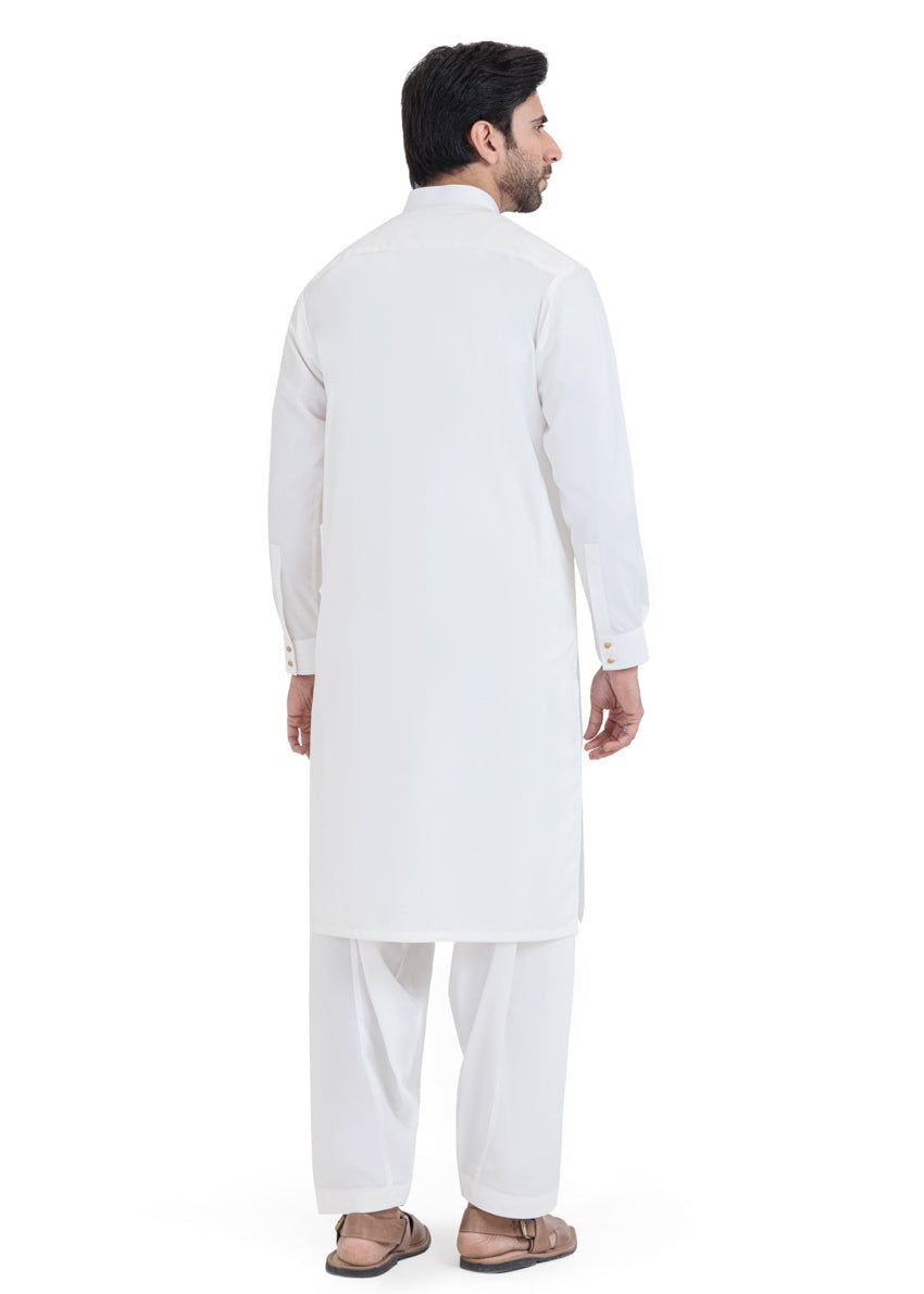 White-Blended-Shalwar Suit - (MP2PBBW25ADN15)