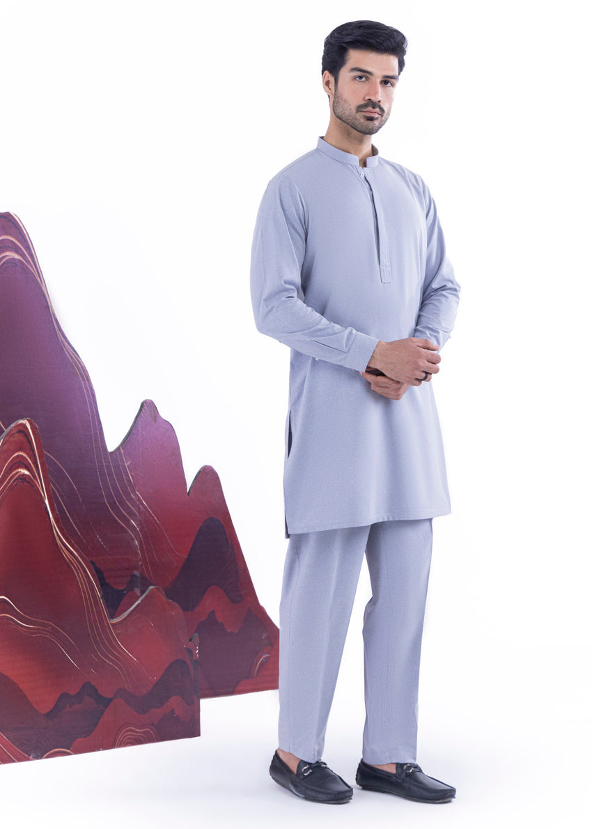 Grey-Blended-Kurta Trouser - (MP2PBBW25BM1J14)
