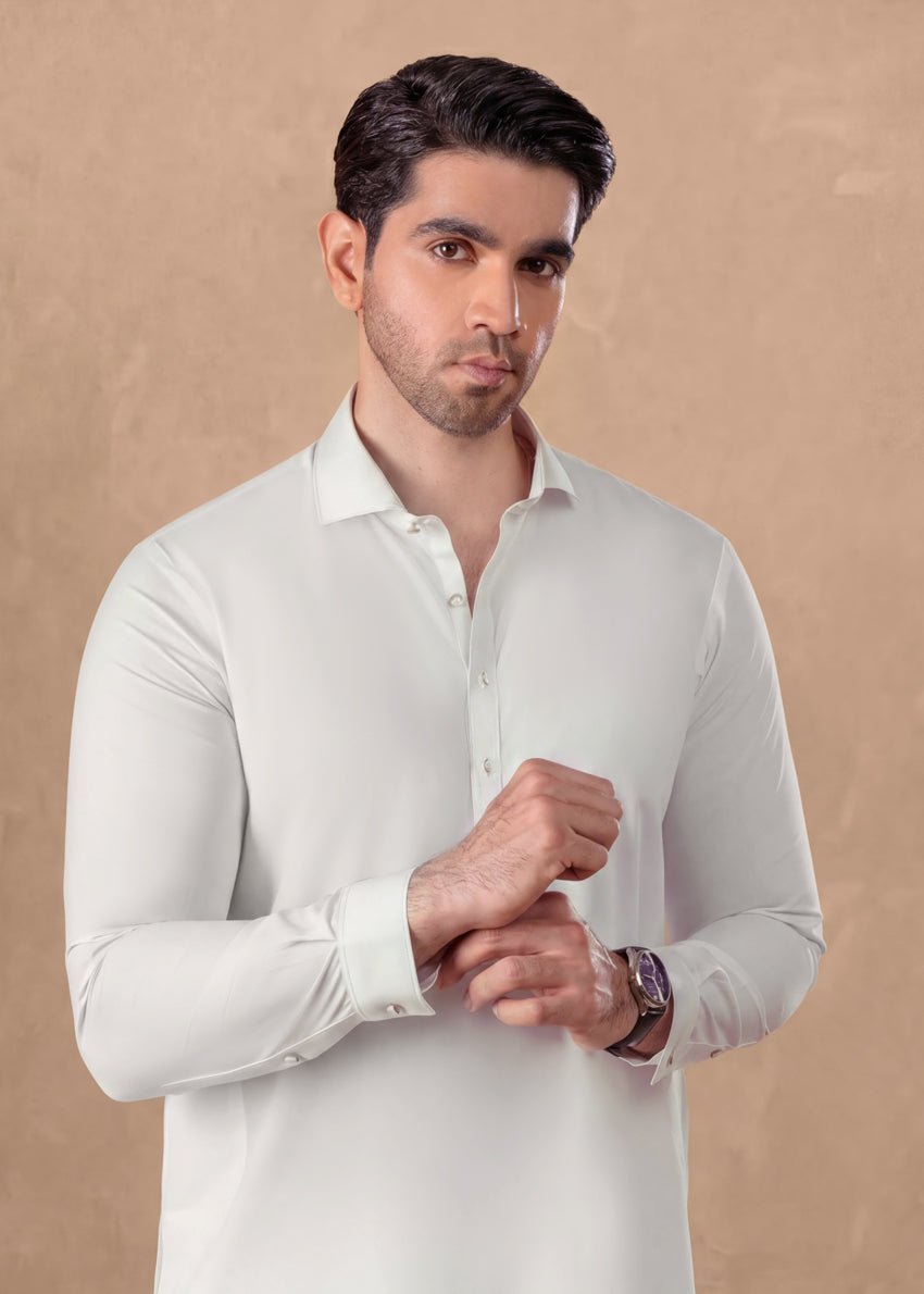 O-White-Blended-Kurta Trouser - (MP2PSBS26BM1F18)