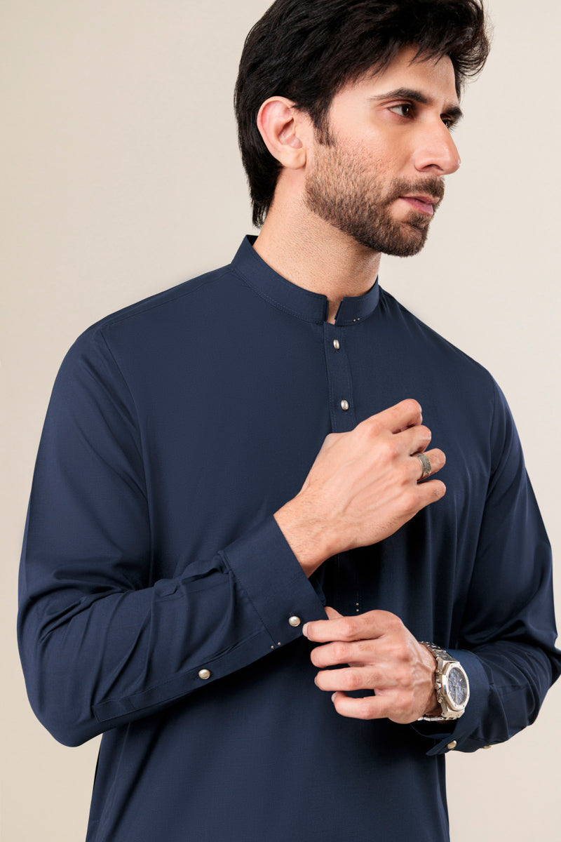 Navy-Blended-Shalwar Suit - (MP2PSBS26BM5J4)