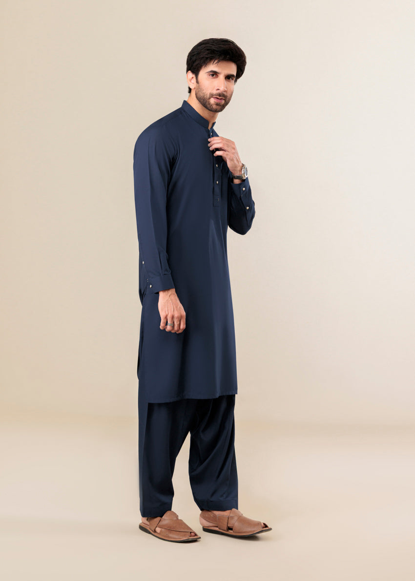 Navy-Blended-Shalwar Suit - (MP2PSBS26BM5J4)
